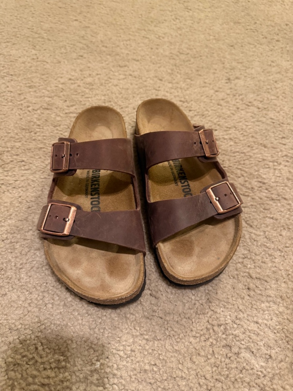 Birkenstock Brown Arizona Two-Strap Leather Sandals